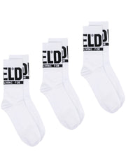 Diesel Mens Skm-Ray 3 Pack White And Black Socks