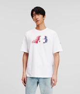 Karl Lagerfeld 245M1726 Paris Flock T-Shirt White