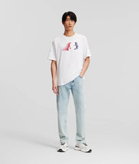 Karl Lagerfeld 245M1726 Paris Flock T-Shirt White