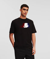 Karl Lagerfeld 245M1726 Paris Flock T-Shirt Black