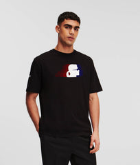 Karl Lagerfeld 245M1726 Paris Flock T-Shirt Black