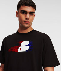 Karl Lagerfeld 245M1726 Paris Flock T-Shirt Black