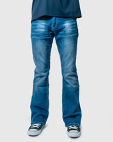 Soviet Mens Hatton #6 Bootleg Jeans In Denim Blue