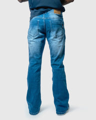 Soviet Mens Hatton #6 Bootleg Jeans In Denim Blue