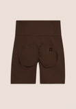 Freddy Womens Knitted Seamless Legging Short In Brown
