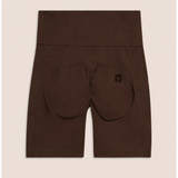 Freddy Womens Knitted Seamless Legging Short In Brown