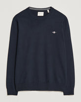 Gant 344220 Mens Classic Cotton C-Neck Crew Top Blue