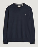 Gant 344220 Mens Classic Cotton C-Neck Crew Top Blue