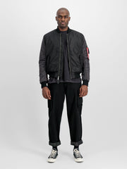 Alpha Industries Mens Ma-1 Embroidered Back Jacket In Black