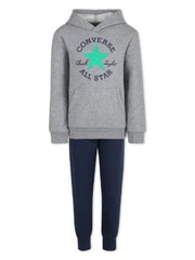 Converse Boys Pull Over Hoodie And Trackpant Set In Navy