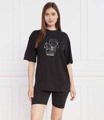 Karl Lagerfeld Womens Ikonik2.0 Bike Pyjama Shorts In Black