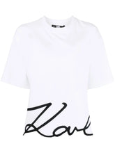 Karl Lagerfield Womens Karl Signature V-Neck T-Shirt In Black