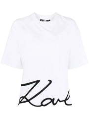 Karl Lagerfield Womens Karl Signature V-Neck T-Shirt In Black