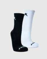 Soviet Mens Blackbird 2 Pack Long Tennis Socks In Black & White