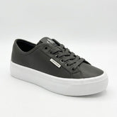Calvin Klein Womens Vulc Flatform Lace Up Sneakers In Dark Grey