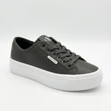 Calvin Klein Womens Vulc Flatform Lace Up Sneakers In Dark Grey