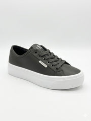 Calvin Klein Womens Vulc Flatform Lace Up Sneakers In Dark Grey
