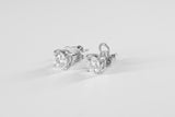 10ct White Gold Round-Cut Diamond Stud Earrings (4-Claw Setting)