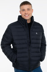 Calvin Klein Mens Nylon Hooded Puffer Jacket In Black