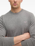 Gant Mens Classic Cotton Crew Neck Sweater In Grey