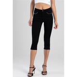 Sissyboy P31575 Ladies Rain Mid-Waist Capri Black