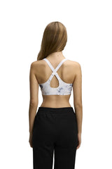 Anta Womens Pro Sports Bra In White Multi