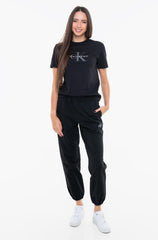 Calvin Klein Unisex Monologo French Terry Jogger In Black