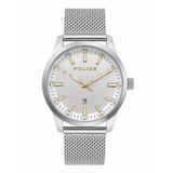 Police Mens Pewgh Quartz Stainless Steel Mesh Bracelet Watch In Sliver/Silver Dial