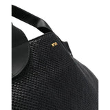 Nº21 Womens Interwoven Raffia Tote Bag In Black