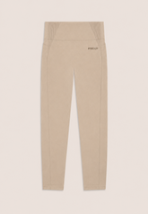 Freddy Womens Knitted Seamless 7/8 Leggings High Waist In Beige