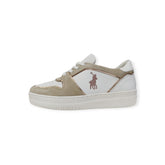 Polo Womens Platform Leather Sneakers In White