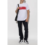 Diesel Mens T-Adjust Short Sleeves Regular T-Shirt In White/Red