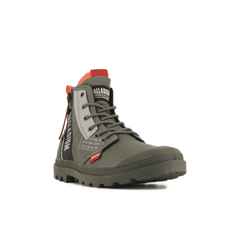 Palladuim Mens Pampa Hi Dare Zip Shoes Olive