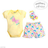 Mother's Choice Girls Butterfly 3 Piece Set In Yellow