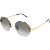 Cartier Core Range Womens Sunglasses In Grey & Gold