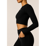 Freddy Womens Knitted 7/8 Leggings High Waisted In Black