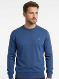 Harmont & Blain Mens Basic Neck Contrast Inside Sweater In Blue