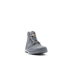 Palladium 74375 Mens Pampa Hi Coated Shoes Metal Grey