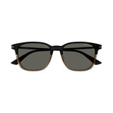 Mont Blanc Two Tone Unisex Sunglasses In Shiny Black