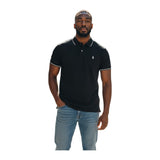 Polo Mens Dm Button Short Sleeves Golfer Black