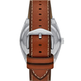 Fossil Everett Blue Dial Three Hand Date Brown Leather Men'S Watch
