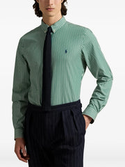 Polo Stripe Sateen Shirt For Men In Sage