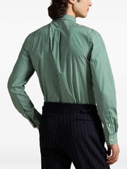 Polo Stripe Sateen Shirt For Men In Sage