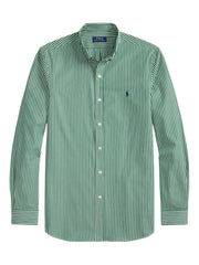 Polo Stripe Sateen Shirt For Men In Sage