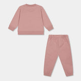 Calvin Klein Girls Monogram Sweatshirt And Trackpant Set In Rose