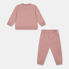 Calvin Klein Girls Monogram Sweatshirt And Trackpant Set In Rose