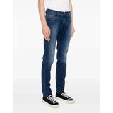 Replay Mens Anbass Jeans In Indigo Blue