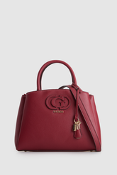 Guess Isola Multi Compartment Satchel Burgandy