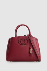 Guess Isola Multi Compartment Satchel Burgandy