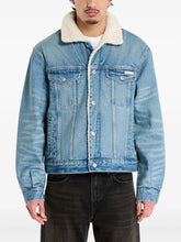 Calvin Klein Unisex Sherpa Trucker Tinted Thundra Denim Jacket In Denim